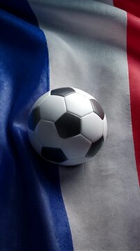 france football nation. french flag waving with soccer ball