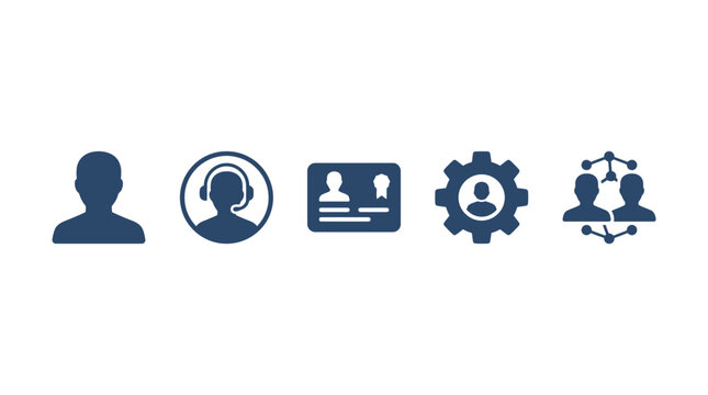Business customer service and human resources icons set