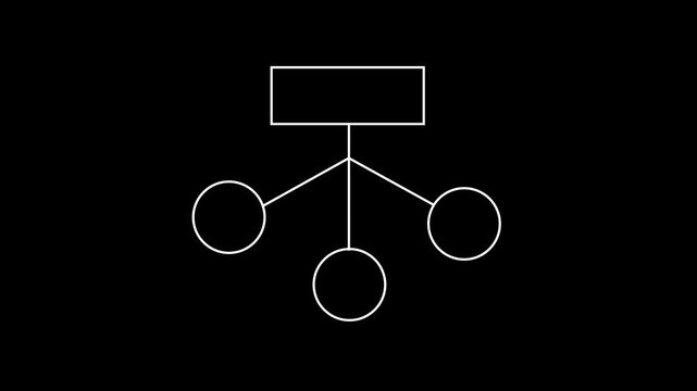 Block diagram, analysis scheme, flow chart self drawing black blackground 4k video...