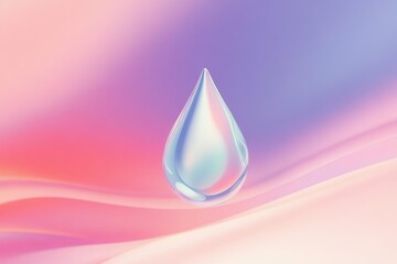 Fototapeta premium Abstract water droplet and soft pastel waves representing environmental sustainability