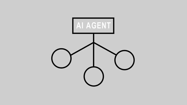 AI Agent Decision tree, flow chart self drawing animation. Decision tree, flow chart self drawing animation. white background 4k video...