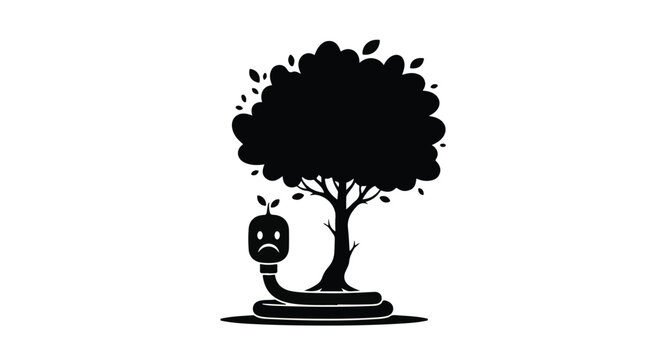 Tree standing beside a sad garden hose illustrates the impact of water scarcity.