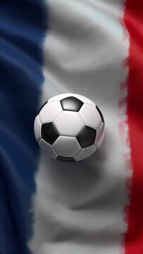 france football nation. french flag waving with soccer ball