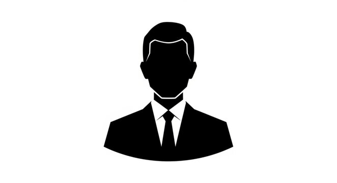 Silhouette of a Businessman in a Suit and Tie.