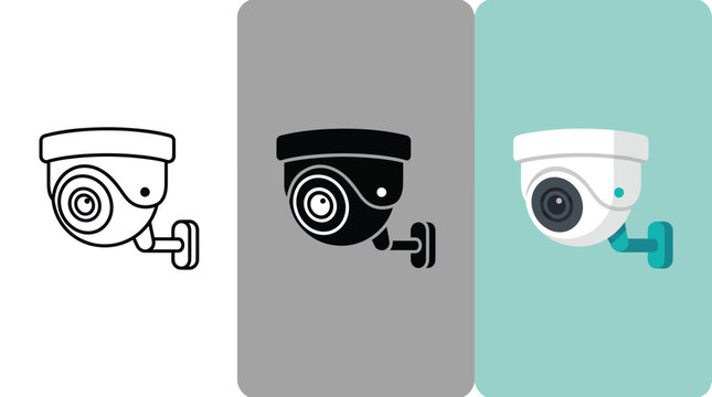 Security Camera Icons in Different Colors