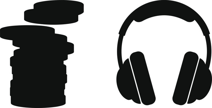 Vector Illustration of Star Award Trophies in Black and White for Achievement, Recognition, and Reward Concepts