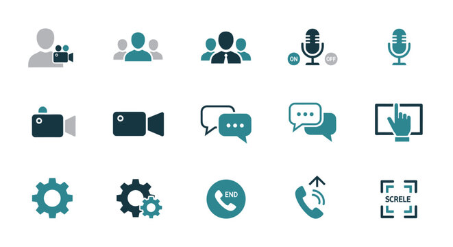Collection of business communication icons.