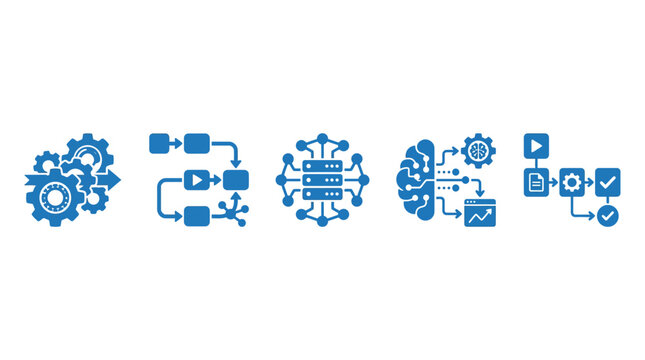Abstract Technology Icons: AI, Data, Workflow, Engineering, Automation