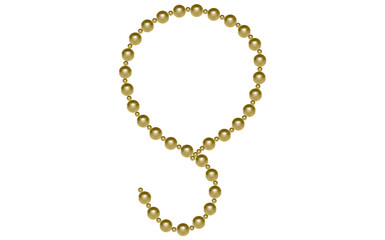 Fototapeta premium Classy Pearl Necklace Vintage Jewelry Bead Garland Vector Illustration.