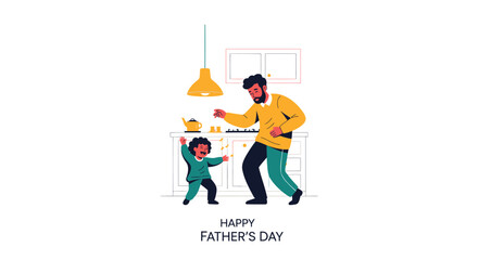 Fototapeta premium Father's Day, Happy Father's Day, Vector Illustration, Family Moment, Greeting Card Design
