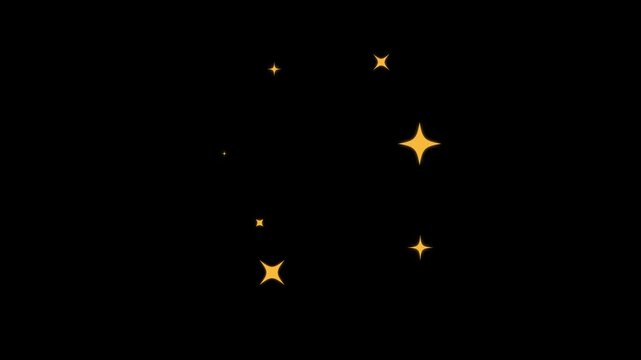 Twinkling stars animation, glitter sparkle stars, glowing sparkle effect, blinking star lights, twinkle motion lights, night sky black background, sparkling particles, seamless loop