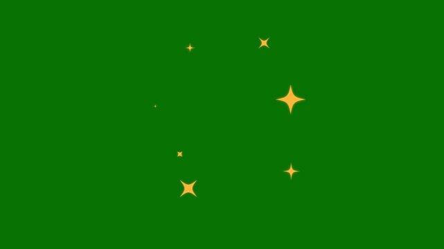 Twinkling stars animation, glitter sparkle stars, glowing sparkle effect, blinking star lights, twinkle motion lights, green background, sparkling particles, seamless loop