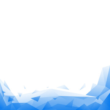 Blue low poly polygon bottom corner abstract background
