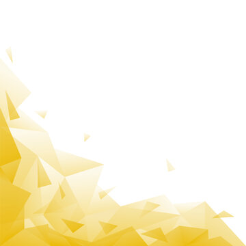 Yellow low poly polygon side corner abstract background