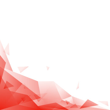 Red low poly polygon flowing corner abstract background