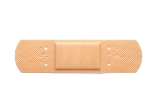 Adhesive bandage with perforated edges for easy tear-off isolated on transparent background