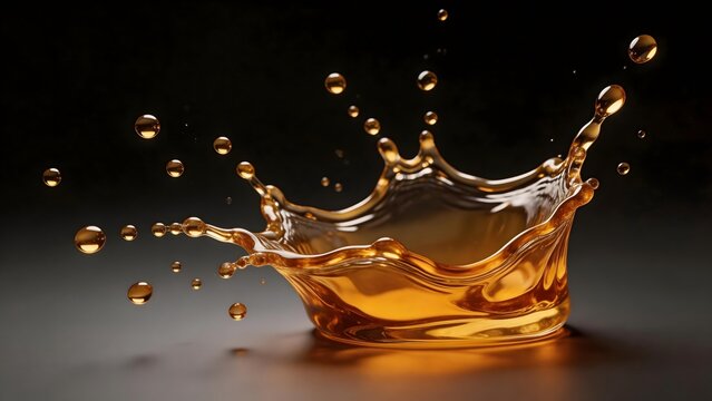 Golden liquid splash in crown shape