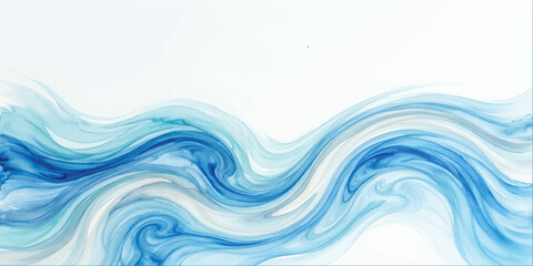 Obraz premium Abstract fluid background with flowing waves of blue and white ink creating marbled swirls and liquid textures across a horizontal composition with soft gradients and organic shapes