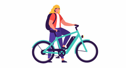 Obraz premium person riding bicycle, cyclist, bike commute
