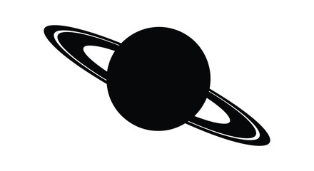 planet with rings silhouette high quality professional detailed modern elegant stylish © Kuntol02