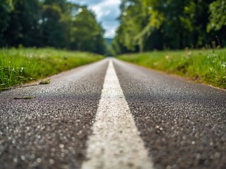 Fototapeta premium Generative Ai a quiet rural road extending into the distance