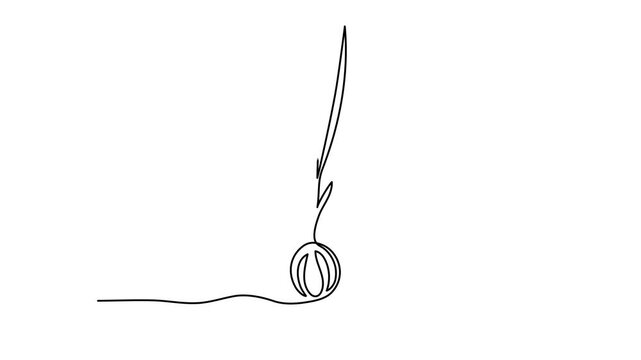 Onion one line art animation, hand-drawn vegetarian vegetable crop healthy diet continuous drawing contour outline motion, natural vitamin farming agriculture sprouted plant. 4k self-drawing video
