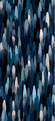 Fototapeta premium Abstract blue wavy pattern creating modern seamless background. Abstract wavy shapes in varying blue tones forming a continuous organic pattern