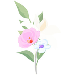 Fototapeta premium White freesia floral arrangement for wedding invitation.