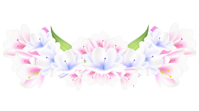 White freesia floral arrangement for wedding invitation.