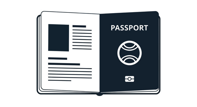 open passport silhouette high quality professional detailed modern elegant stylish clean
