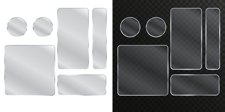 Diagonal glass glare on corner with light reflection and transparent fill. Shiny plastic panel texture and see-through window overlay effect for screen display on transparent PNG vector.