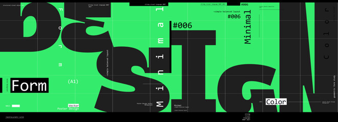 Bold and modern graphic design featuring large typography and a striking color palette. The layout emphasizes minimalism and balance, creating a visually engaging composition. © Molibdenis-Studio