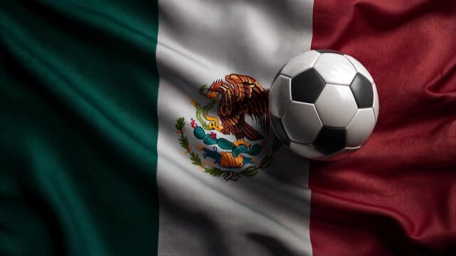 soccer ball with mexican flag &ndash; football concept for world cup 2026