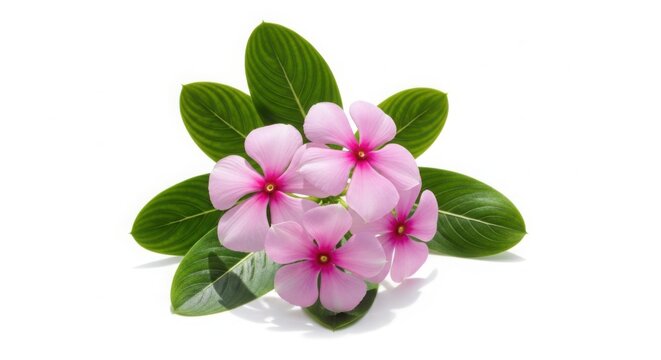 Pink flowering plant with green leaves on pot