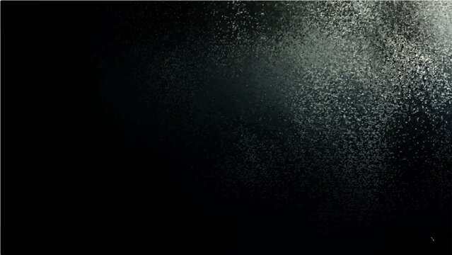 Abstract Vector Black dark background with illuminated droplets and textured spray with artistic digital art effect of moisture pattern.