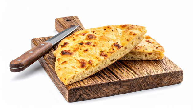 farinata Slices on Wooden Board