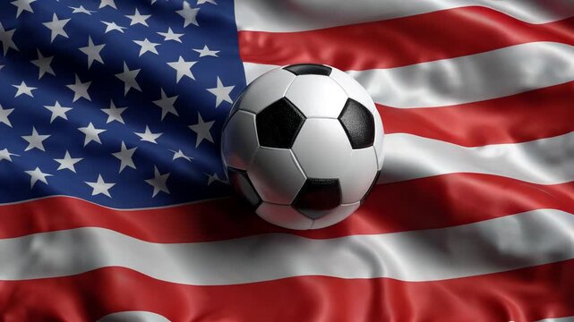soccer ball with us american flag &ndash; concept for world cup and mls