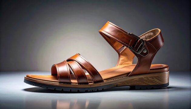Stylish Brown Leather Strappy Gladiator Sandals for Women.