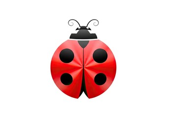 Fototapeta premium Stylized red ladybug illustration isolated on white background