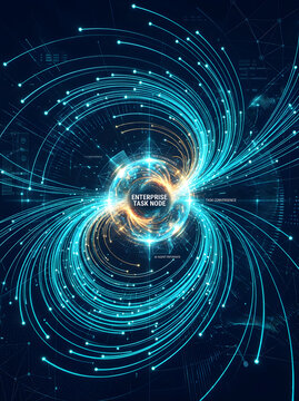 Dynamic visualization of task completion node in a digital network galaxy
