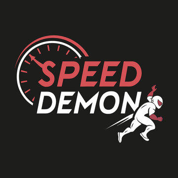Speed Demon Speedometer Logo - Automotive Racing and Fast Performance