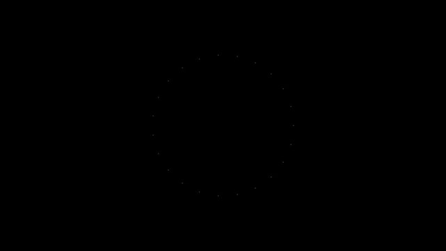 Retro circle burst, vintage line explosion, 4k firework motion, shiny ring highlight, geometric pop-up effect, ellipse blast animation, glowing line spark, cinematic black screen effect,