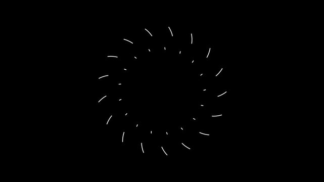 Retro circle burst, vintage line explosion, 4k firework motion, shiny ring highlight, geometric pop-up effect, ellipse blast animation, glowing line spark, cinematic black screen effect,