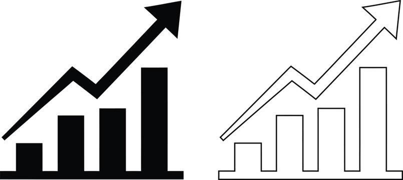 Growth charts and bar graphs a visual representation of progress and silhouette