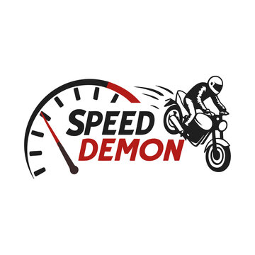 Speed Demon Speedometer Logo - Automotive Racing and Fast Performance