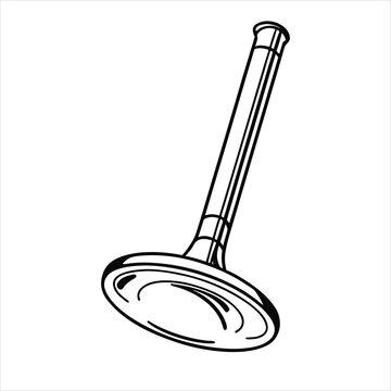 Engine Valve Automotive Mechanical Component Line Art
