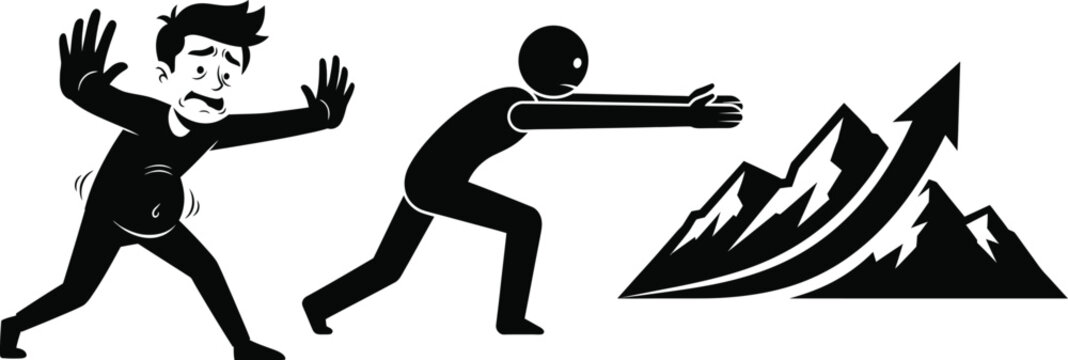 Man pushing another off a cliff symbolic illustration of betrayal