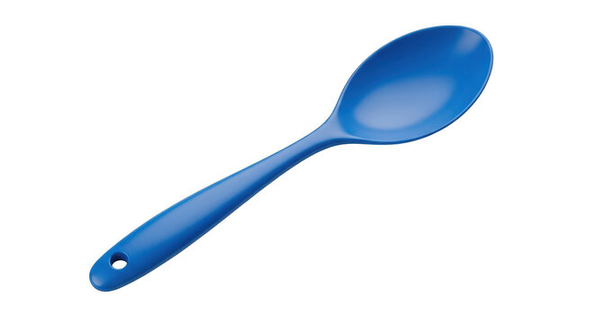 Blue plastic spoon