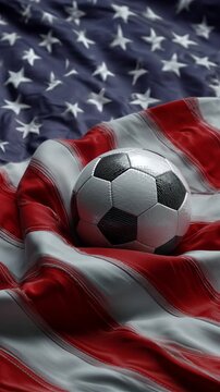 soccer ball with us american flag &ndash; concept for world cup and mls