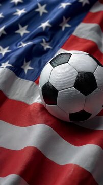 soccer ball with us american flag &ndash; concept for world cup and mls